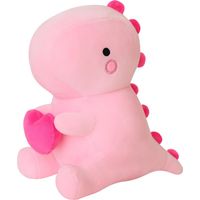 JSSEVN-Dinosaur Stuffed Animal, Loving Soft Dino Plush Toys with Holding Heart for Valentine Day, Sweet Romantic Anniversary Pink 30CM