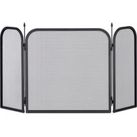 Relaxdays – Pare-étincelles cheminée en acier noir – Grille anti étincelles pliable – Dimensions H 52,5 cm x L 97 cm – Protection contre les braises