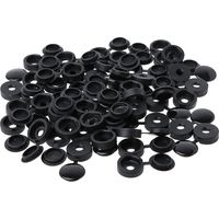 100 cache-vis en plastique, capuchons de vis en plastique, cache-vis, rondelles de cache-vis, cache-vis décoratifs (noir)