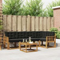 Outdoor-Sofagarnitur mit Kissen 6 pcs Natürlich und Schwarz