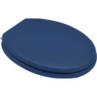 Abattant WC universel Mod.Top 43-46x37 cm abattant WC en fonte de bois Bleu Marine empattement 13,5-18 cm avec charnie'res re'glables Blu Marino