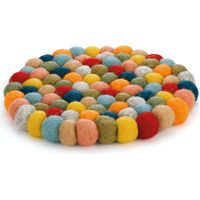 Tappetino per fonduta Cilio, diametro 21 cm, lana di pecora, multicolore