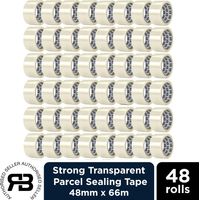 Clear Packing Tape 48mm x 66m Strong Parcel Box Tape, 48 Rolls