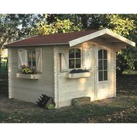 Abri de jardin Servoz en bois 7.44 m², Toiture Shingle vert, Plancher Non