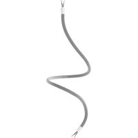 creative cables - Kit Creative Flex tubo flessibile di estensione rivestito in tessuto RZ04 Nero Bianco con terminali metallici - 90 cm, Bianco opaco