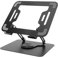 Laptop stand with 360° rotating base, adjustable ergonomic stand (Black)