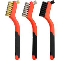 Ensemble brosses métalliques 18 cm, nettoyage rouille/acier/laçon, brosse incurvée robuste pour surfaces dures