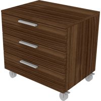 Cassettiera 3 cassetti - Design moderno e funzionale per cameretta e ufficio - Noce canaletto