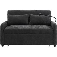 Canapé Extendable Sleeper Sofa multifonction Chenille Gris 129x76x81 cm ZIPSOFA