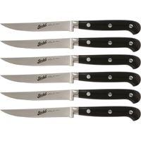 Berkel Adhoc Set mit 6 Steakmessern, schwarze Klinge mit Wellenschliff