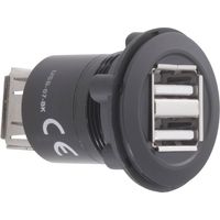 TRU COMPONENTS USB-07-BK Presa USB Presa, Adattatore 2 x presa USB tipo A su 2 x prese USB tipo A Contenuto: 1 pz.