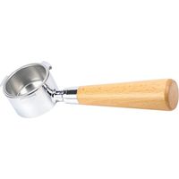 51mm Coffee Bottomless Portafilter with Filter Basket & Wooden Handle Replacement for Delonghi EC680
