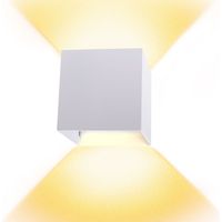 LED Wandlampen, 12W Aluminium Wandbeleuchtung Innen, Einstellbarer Lichtstrahl, Quadratische Lampe für Wohnzimmer Schlafzimmer (Weiß, Warmweiß)