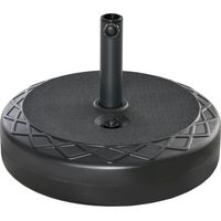 Base sombrilla rellenable agua 30 kg soporte parasol redondo postes 38mm 48mm metal plástico Ø55x38 cm noir