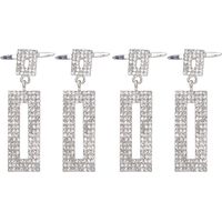 Attaches de chaussure rectangulaires argentées, lot de 4, pour décoration de fête, mariage, accessoires DIY, blanc.