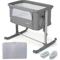 Costway – Lit cododo bébé 3 en 1 – Hauteur réglable 5 niveaux – Inclinaison 10° – Matelas confortable – Maille respirante – Sac de voyage inclus