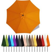 Auvent De Remplacement Pour Parasol De Terrasse, Toile De Parasol Pour Cour Jardin Plage, Protection UV Housse De Rechange(Orange,3m - 6Ribs)