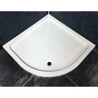 Aqualux Quadrant Shower Tray Low Profile Slimline - 800mm and 900mm Options, 900mm-without waste