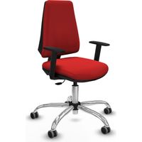 Elche CP similpiel rojo brazos 1D base cromada ruedas engomadas 65mm