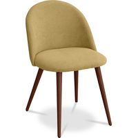 Sedia da pranzo - Rivestita in tessuto - Stile scandinavo - Evelyne Giallo Chiaro