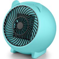 Chauffage soufflant bleu, 500 W, chauffage d'appoint, chauffage d'appoint économique pour la maison et le bureau, chauffage de bureau en 5 secondes, petit chauffage électrique