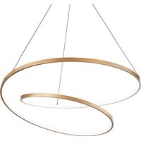 Ideal Lux OZ Dimmbare Swirl 60cm integrierte LED-Pendel-Deckenleuchte Messing, 3000K