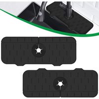 Lot de 2 tapis de protection anti-éclaboussures en silicone pour évier de cuisine, salle de bain, robinet