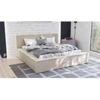 Polsterbett Doppelbett ALDANA 140x200cm Komplettset in Stoff Freya Beige