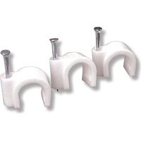 Utilia GRAFFETTA FISSACAVI CON CHIODO col. Bianco mm. 5-6 100 PZ.