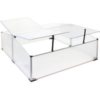 Wiltec Mini serra in policarbonato trasparente e alluminio 100x120x40cm, tetto 4 aperture