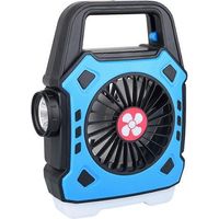 Tragbarer Campingventilator mit Licht, USB-Ladefunktion, zum Aufhängen am Zelt, hellblau