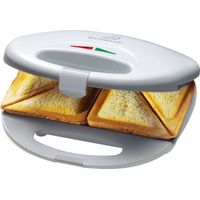 Bomann ST 5016 CB Sandwichera, 2 Sandwiches, Placas Antiadherentes, Regulador Temperatura, Tostado Perfecto 750W Blanco