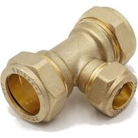 Prima Classic Brass Compression Reduced Tee 22mm 15mm