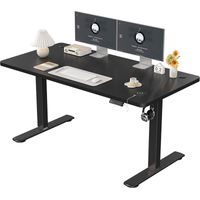 DEVOKO Höhenverstellbarer Stehtisch, 120 x 60 cm, Stehtisch, Schreibtisch mit Spleißplatte, Schwarzer Rahmen/Schwarze Platte