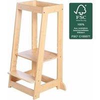 Torre de aprendizaje Montessori natural de bambú FSC