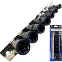 Toolzone 7pc Impact E Socket Set 1/4" And 3/8" Drive Star E Torx Bit Garage Tool