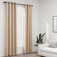 Lot de 2 Rideaux occultants,Décoration Chambre Fenêtre,Rideau Thermique Isolant Aspect lin avec œillets Beige 140x225cm GDSVW26338
