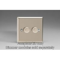Varilight 2-Gang Matrix Kit for Rotary Dimmers Satin Finish Double Module