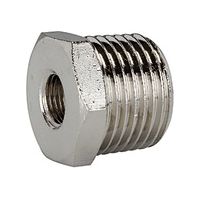Riegler Reduziernippel, R 1/4 a., G 1/8 i., SW 14, Messing vernickelt