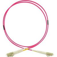 Gigamedia D5MLCLC1M OM4 50/125 µm LC/LC duplex fiber optic patch cord, 1 m, purple LSOH jacket, D: 1.8 mm