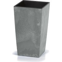 Deuba – Pot de fleurs style béton 26L – Bac à fleur intérieur extérieur – Dimensions 26,5x26,5x50 cm – Léger et pratique – Couleur gris
