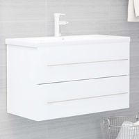 Meuble sous lavabo vasque avec lavabo intégré Blanc Aggloméré 40378
