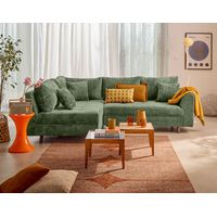 Lisa Design – Canapé d'angle gauche 4 places en velours texturé – Dimensions 231x161cm – Style contemporain – Charge max 500kg