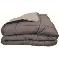 Couette chaude Microfibre 400 gr/m2 CALGARY Acier + Argent 220x240cm