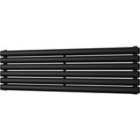 Omeara Axis - Black Horizontal Radiator H348mm x W1200mm Double Panel