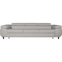 CHARLIE - Canapé droit convertible tissu chiné 3 places Gris clair