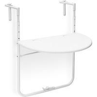 Relaxdays BASTIAN table suspendue pour balcon, pliable, 3 hauteurs réglables, plateau 60 x 40 cm, blanche