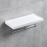 Porte-papier toilette, montage mural, blanc