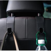 Ganchos de cuero para coche JSSEVN-2, organizador de almacenamiento para coche, gancho de bolsillo, gancho universal para reposacabezas del asiento trasero