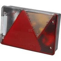 Rücklicht RH rechteckig Rückfahrscheinwerfer 12V rot/transparent anschraubbar 200x136x56mm Bajonett 5-polig Multipoint IV
